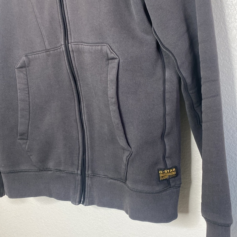 G STAR RAW Full Zip Gray Hoodie Size M - Picture 2 of 9